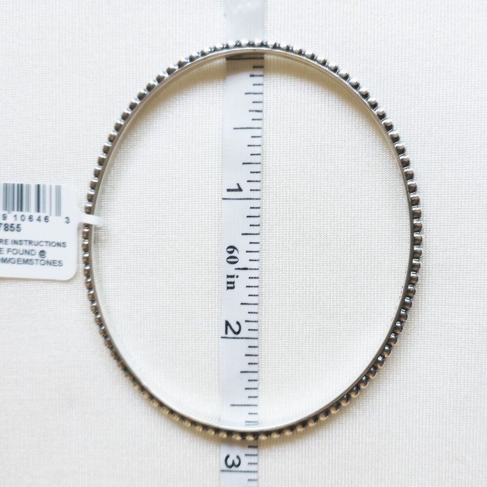 NWT $225 Sterling Silver Beaded Bangle Bracelet Medium Peter Thomas Roth - Picture 4 of 5